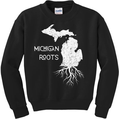 Great Lakes State Michigan Roots Yooper Native Michiganian Kids Sweatshirt