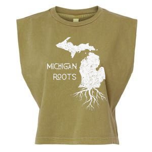 Great Lakes State Michigan Roots Yooper Native Michiganian Garment-Dyed Women's Muscle Tee