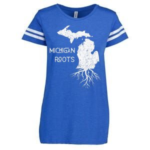 Great Lakes State Michigan Roots Yooper Native Michiganian Enza Ladies Jersey Football T-Shirt