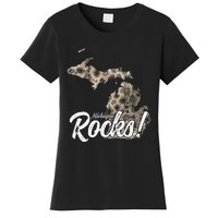 Great Lakes Shaped Men Women Petoskey Stone Michigan Rocks Women's T-Shirt