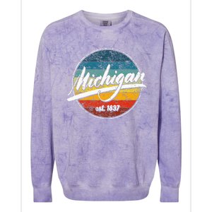 Great Lakes State Michigan Yooper Michiganian Vacation Colorblast Crewneck Sweatshirt