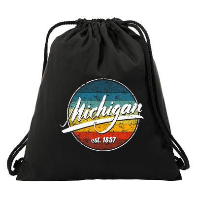 Great Lakes State Michigan Yooper Michiganian Vacation Drawstring Bag