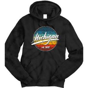 Great Lakes State Michigan Yooper Michiganian Vacation Tie Dye Hoodie