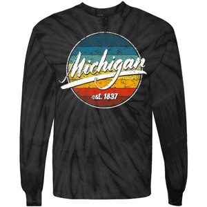 Great Lakes State Michigan Yooper Michiganian Vacation Tie-Dye Long Sleeve Shirt