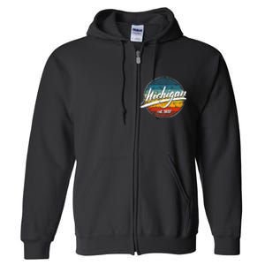 Great Lakes State Michigan Yooper Michiganian Vacation Full Zip Hoodie