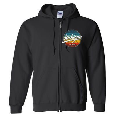 Great Lakes State Michigan Yooper Michiganian Vacation Full Zip Hoodie