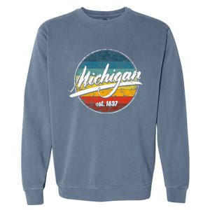 Great Lakes State Michigan Yooper Michiganian Vacation Garment-Dyed Sweatshirt