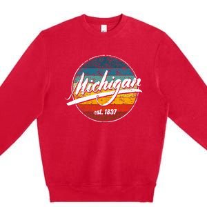 Great Lakes State Michigan Yooper Michiganian Vacation Premium Crewneck Sweatshirt