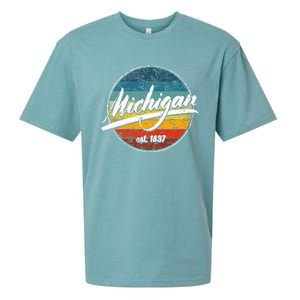 Great Lakes State Michigan Yooper Michiganian Vacation Sueded Cloud Jersey T-Shirt