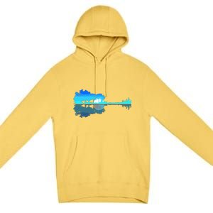 Guitar Lake Shadow Love Guitar Musician Premium Pullover Hoodie