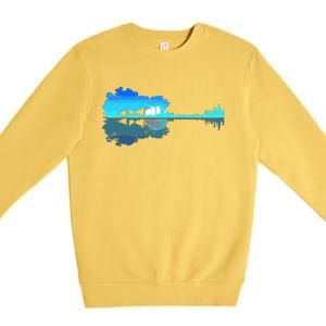 Guitar Lake Shadow Love Guitar Musician Premium Crewneck Sweatshirt