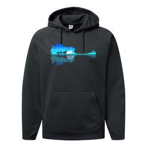 Guitar Lake Shadow Love Guitar Musician Performance Fleece Hoodie