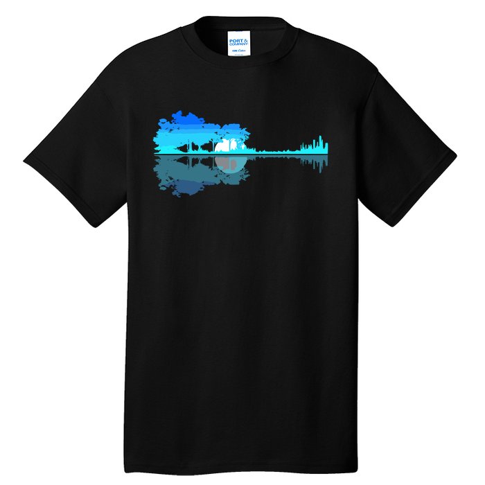 Guitar Lake Shadow Love Guitar Musician Tall T-Shirt