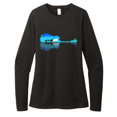 Guitar Lake Shadow Love Guitar Musician Womens CVC Long Sleeve Shirt