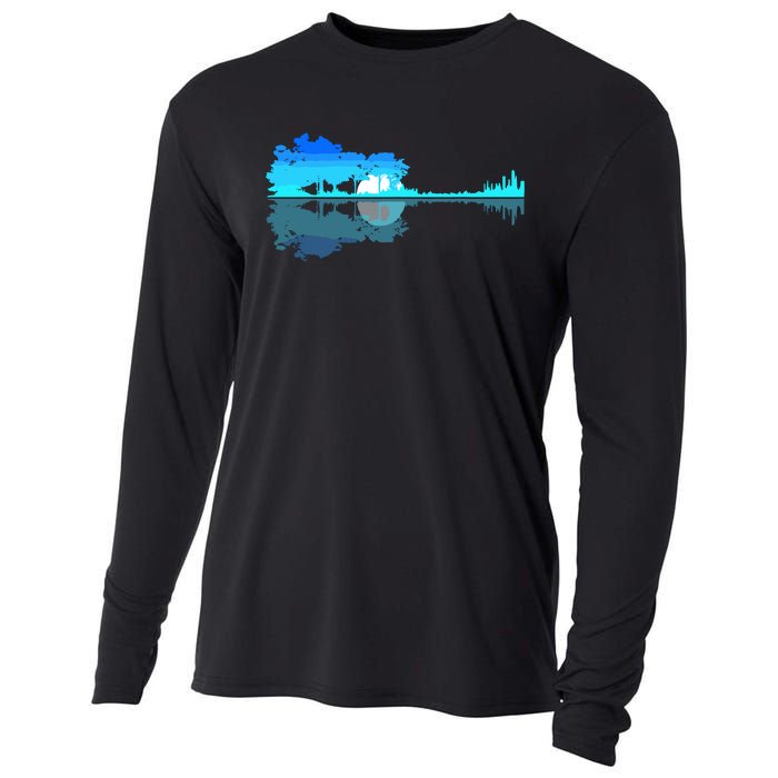 Guitar Lake Shadow Love Guitar Musician Cooling Performance Long Sleeve Crew