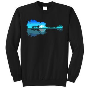 Guitar Lake Shadow Love Guitar Musician Tall Sweatshirt