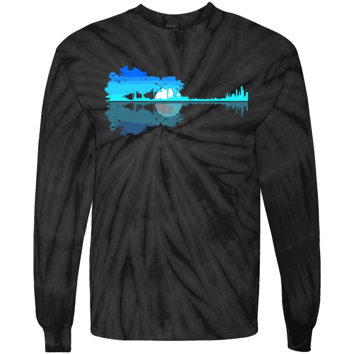 Guitar Lake Shadow Love Guitar Musician Tie-Dye Long Sleeve Shirt