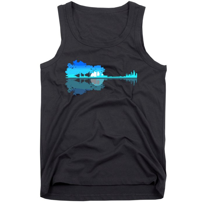 Guitar Lake Shadow Love Guitar Musician Tank Top