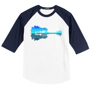 Guitar Lake Shadow Love Guitar Musician Baseball Sleeve Shirt