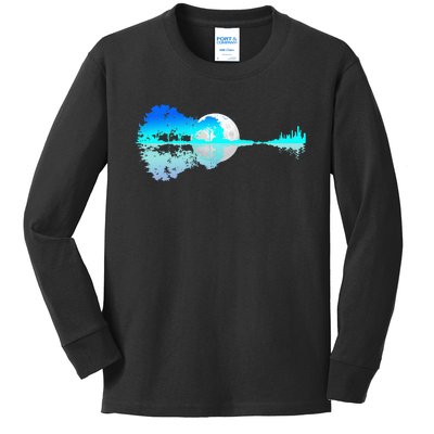 Guitar Lake Shadow Love Guitar Music For Musician Men Band Kids Long Sleeve Shirt