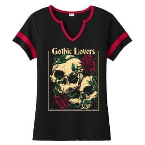 Gothic Lovers Skull And Rose Ladies Halftime Notch Neck Tee