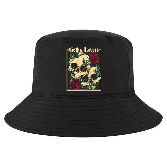 Gothic Lovers Skull And Rose Cool Comfort Performance Bucket Hat