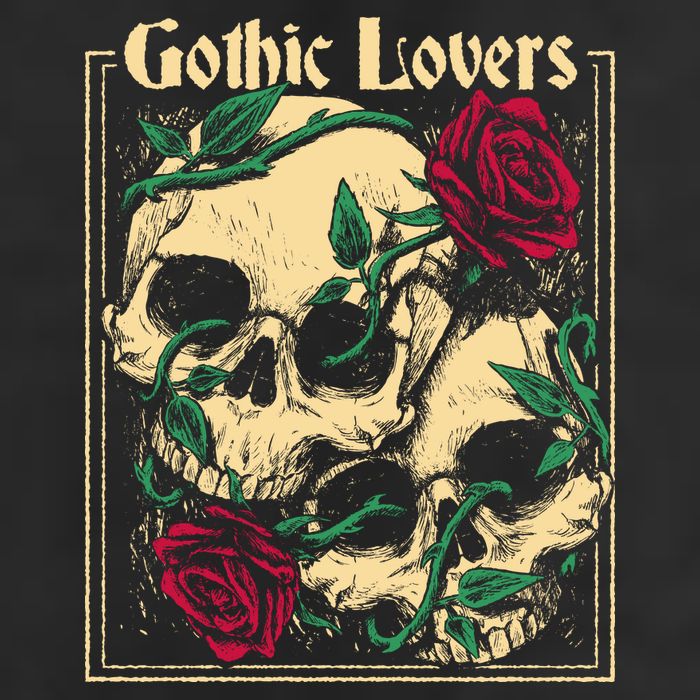 Gothic Lovers Skull And Rose Cool Comfort Performance Bucket Hat