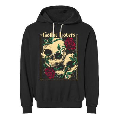 Gothic Lovers Skull And Rose Garment-Dyed Fleece Hoodie