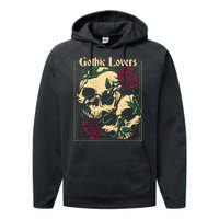 Gothic Lovers Skull And Rose Performance Fleece Hoodie