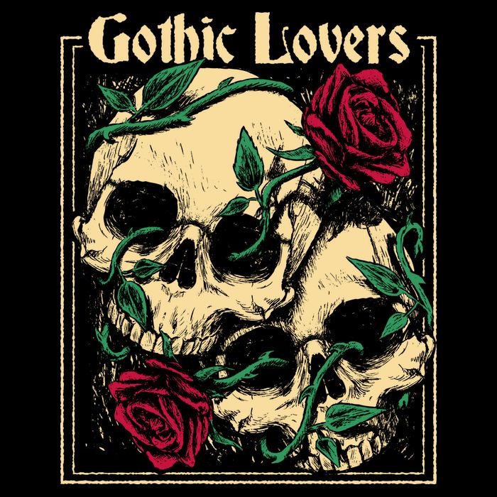 Gothic Lovers Skull And Rose Cooling Performance Crew T-Shirt