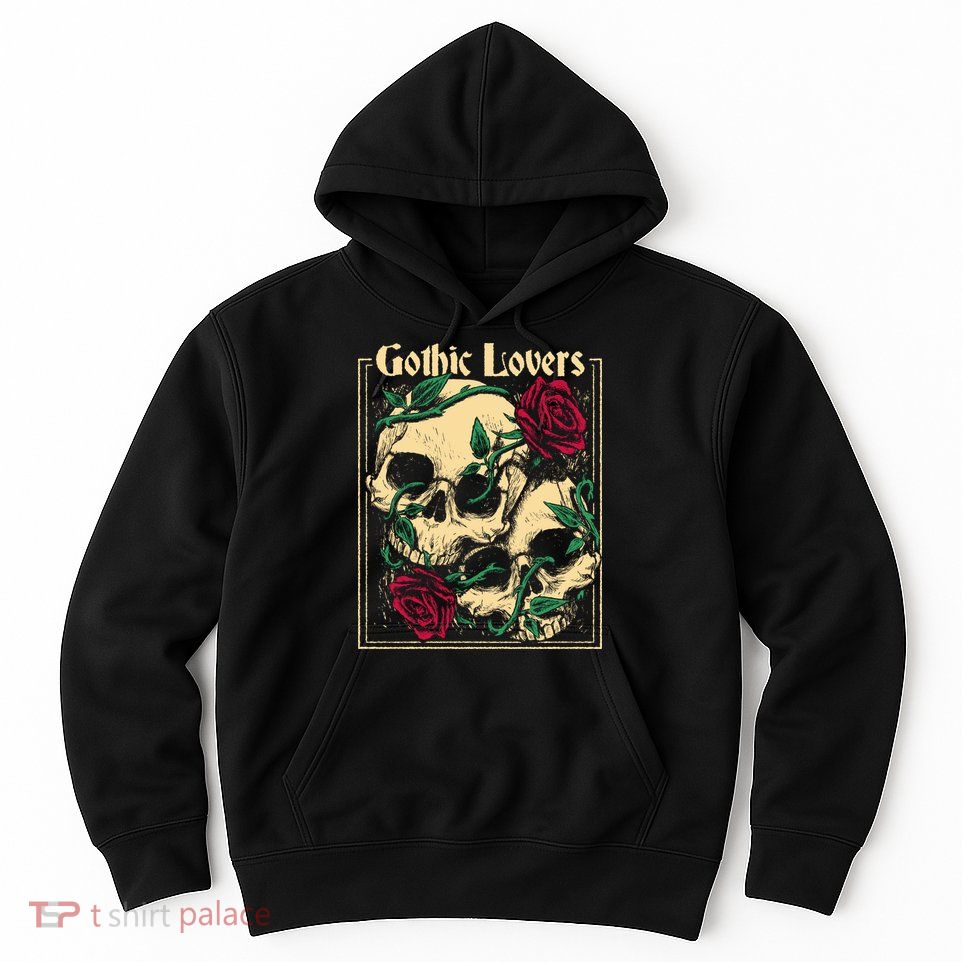 Gothic Lovers Skull And Rose Hoodie