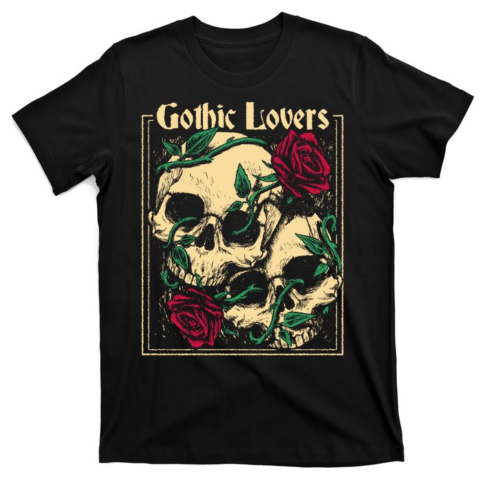 Gothic Lovers Skull And Rose T-Shirt