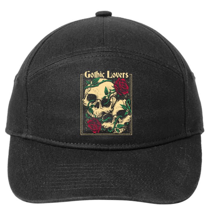 Gothic Lovers Skull And Rose 7-Panel Snapback Hat