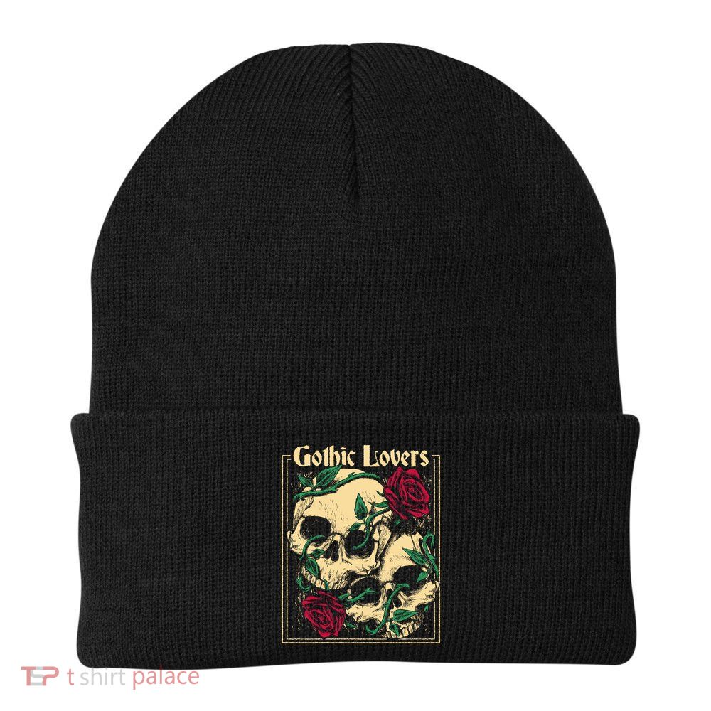 Gothic Lovers Skull And Rose Beanie