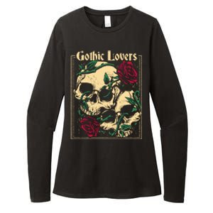 Gothic Lovers Skull And Rose Womens CVC Long Sleeve Shirt