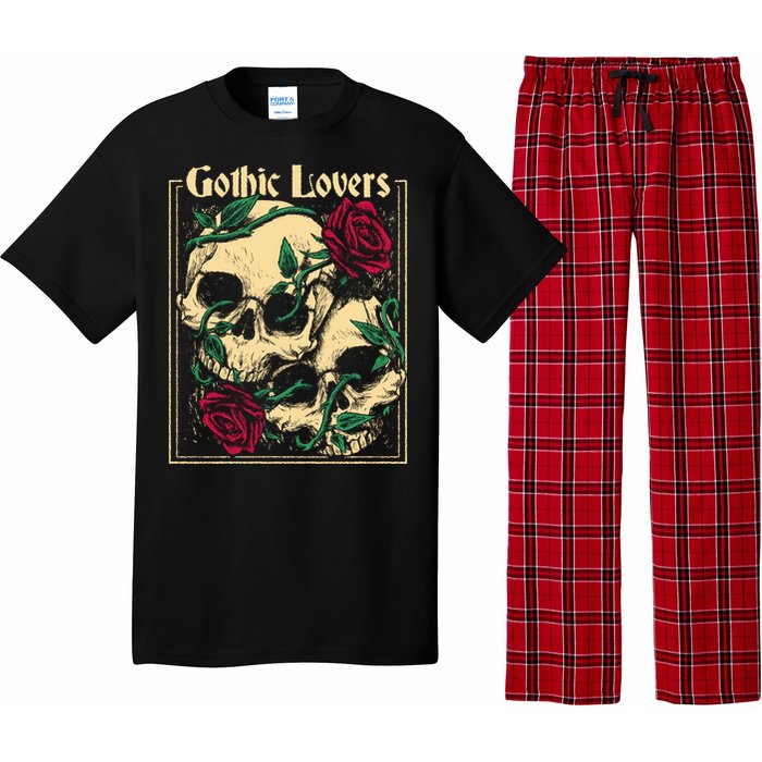 Gothic Lovers Skull And Rose Pajama Set