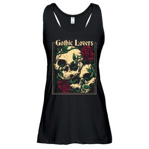 Gothic Lovers Skull And Rose Ladies Essential Flowy Tank