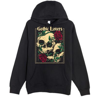 Gothic Lovers Skull And Rose Premium Pullover Hoodie