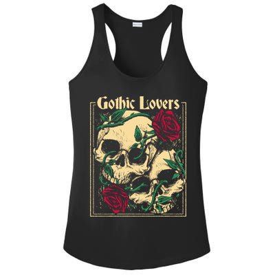 Gothic Lovers Skull And Rose Ladies PosiCharge Competitor Racerback Tank