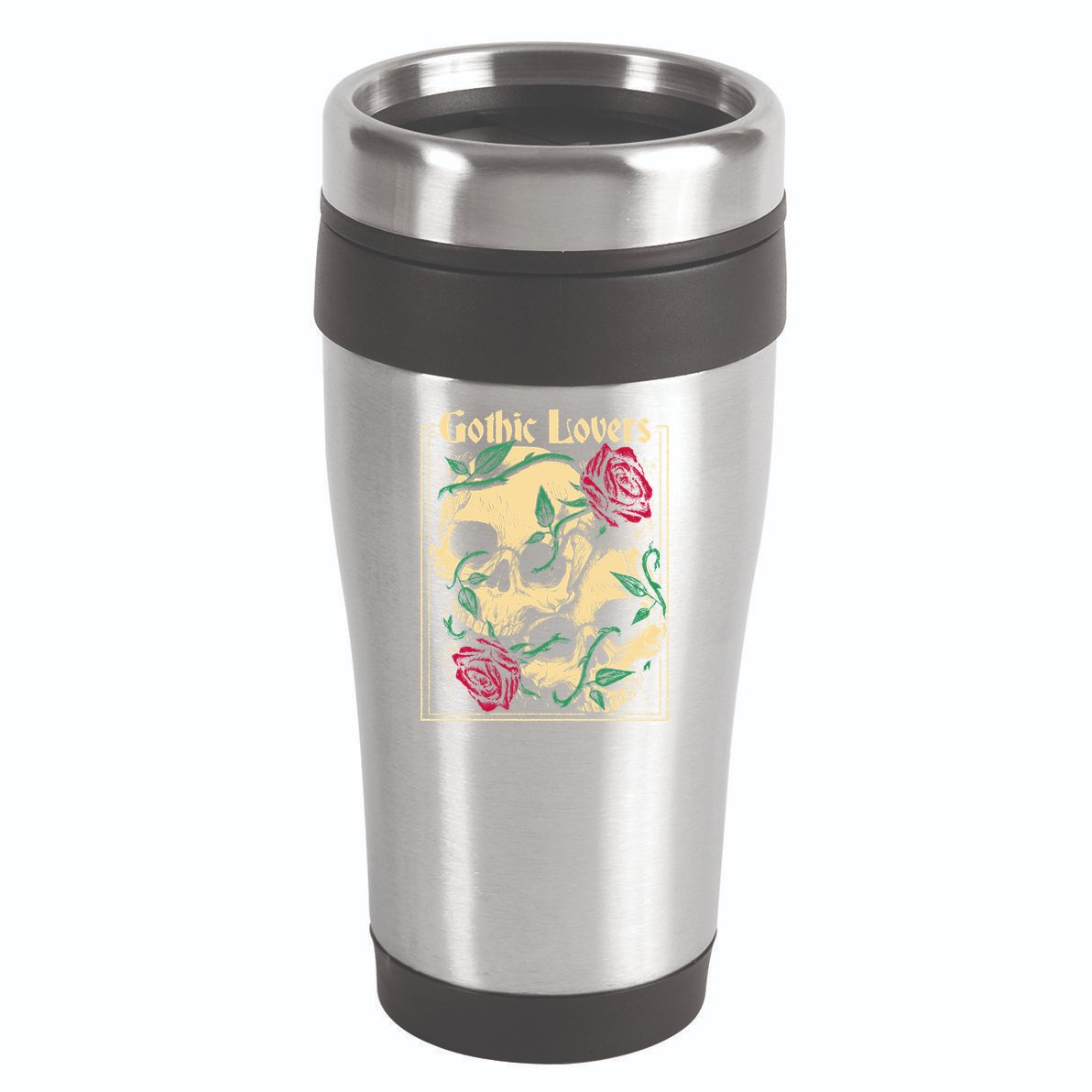 Gothic Lovers Skull And Rose 16oz Travel Tumbler