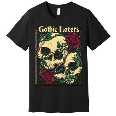 Gothic Lovers Skull And Rose Premium T-Shirt