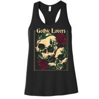 Gothic Lovers Skull And Rose Women's Racerback Tank