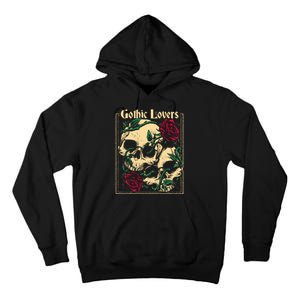 Gothic Lovers Skull And Rose Tall Hoodie