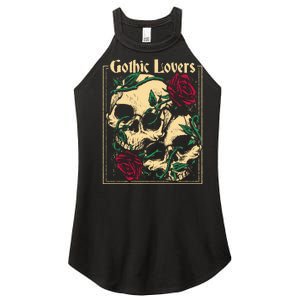 Gothic Lovers Skull And Rose Women's Perfect Tri Rocker Tank