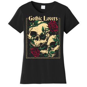 Gothic Lovers Skull And Rose Women's T-Shirt