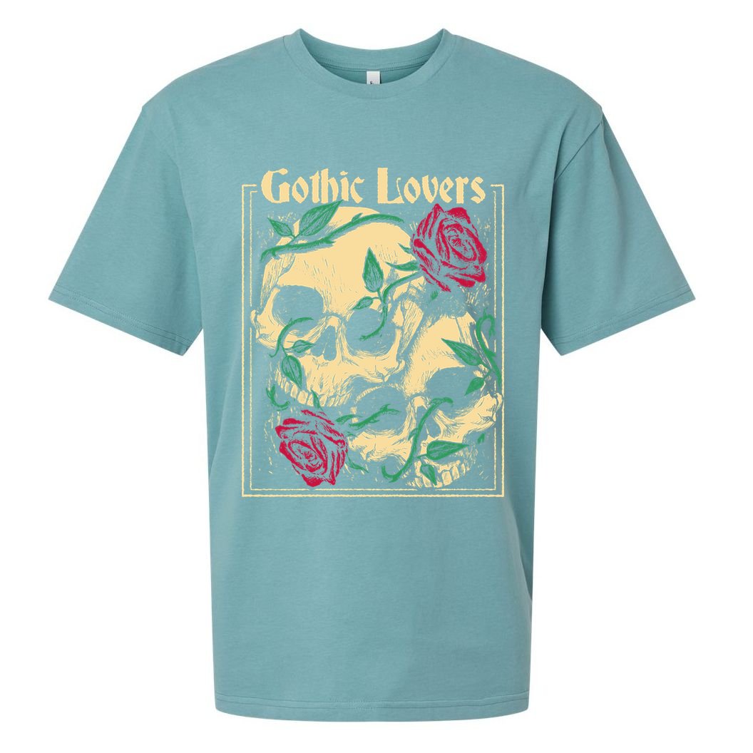 Gothic Lovers Skull And Rose Sueded Cloud Jersey T-Shirt