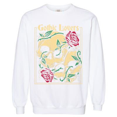 Gothic Lovers Skull And Rose Garment-Dyed Sweatshirt
