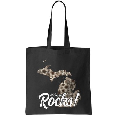 Great Lakes Shaped Wo Petoskey Stone Michigan Rocks Bag