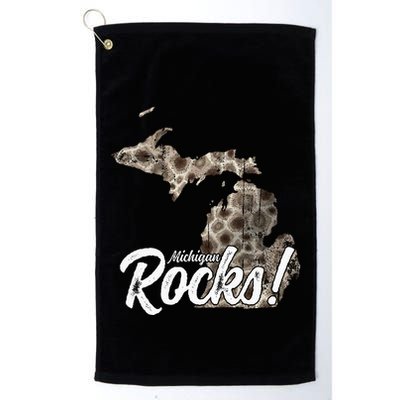 Great Lakes Shaped Wo Petoskey Stone Michigan Rocks Golf Towel