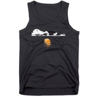 Guitar Lake Shadow Lover Gift Papillion Dog Funny Tank Top